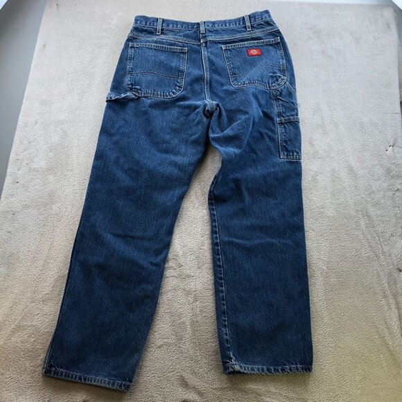 Dickies Mens Work Jeans Size 34x32 Relaxed Fit Blue Denim Straight Casual - Picture 12 of 13